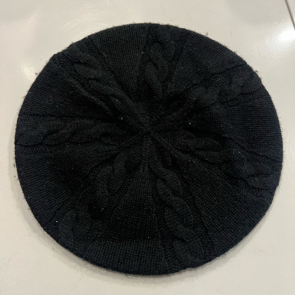 Black Charter Club wool/cashmere Beret hat